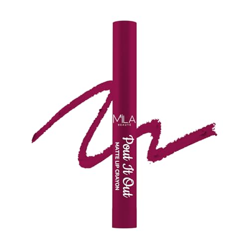 Image of Mila Beaute Pout It Out Matte Lip Crayon | Highly Pigmented & Enriched With Jojoba Oil | Soft Matte Finish | Creamy & Light Weight Texture | Smooth Glide Application | Shade - (Gamora 1.25g)