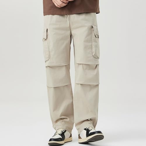 XYXIONGMAO Men's Joggers Hip Hop Casual Sweatpants Black Loose Multi-Pocket Streetwear Cargo Pants Techwear Pleated Overalls2