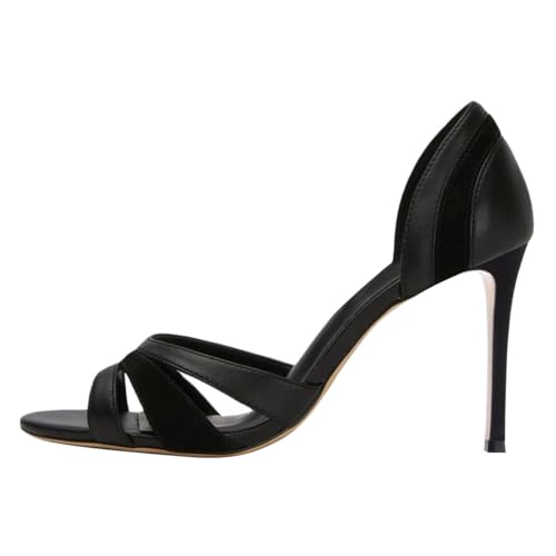 FSJ Women Sexy Open Peep Toe Stilettos D'Orsay Pumps Cutout Slip-On High Heels Sandals Office Wedding Party Casual Shoes Size 4-16 US