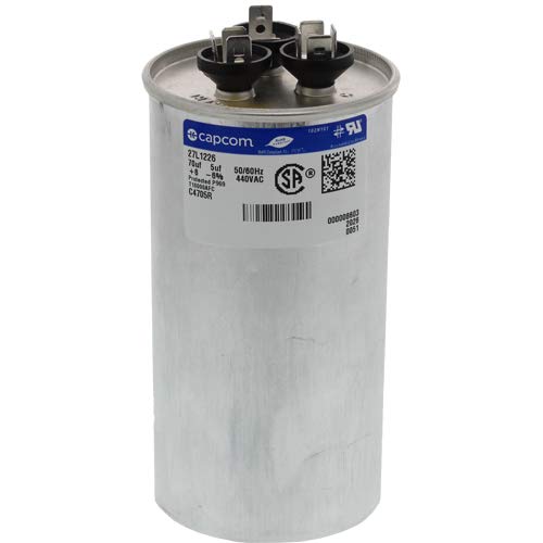 27L1226 - Upgraded Replacement for Genteq Run Capacitor 70 + 5 uF MFD 440 Volt Round
