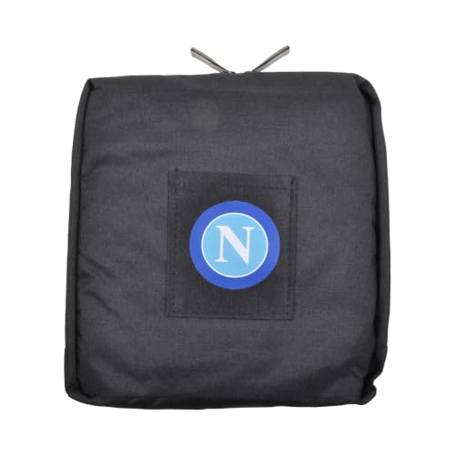 100% PL Enzo Castellano SSC NAPOLI 121854 Black Travel Bag with Logo Print, black, duffel bag2