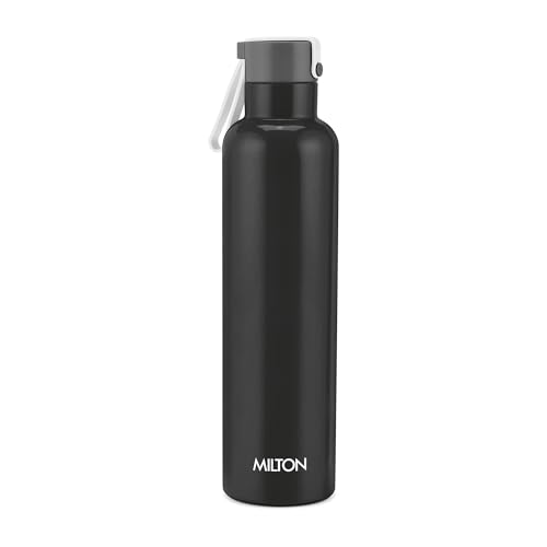Image of Milton Felice 1000 Thermosteel Water Bottle 880 ml, 24 Hr Hot and Cold I Leak Proof Lid, ISI Certified I Vacuum Insulated I for Office, Gym, School I Black
