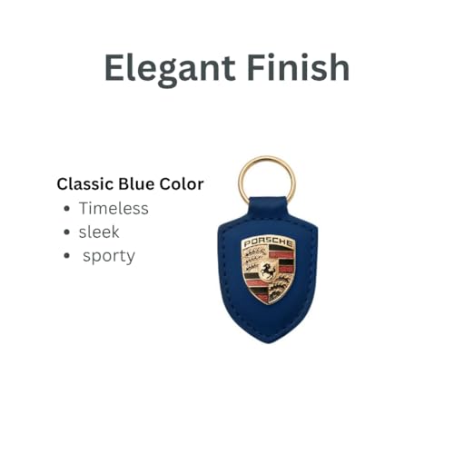 Image of GENUINE Porsche Crest Keyring (Blue)
