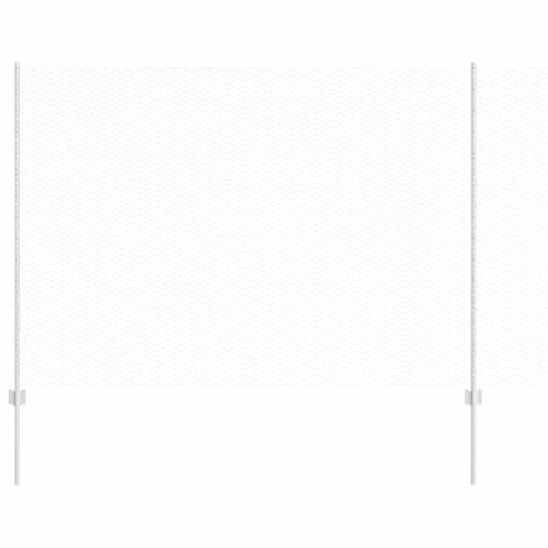 vidaXL Zaun mit Pfosten Silber 1,6 x 10 m Stahl, Verstellbare Außenumzäunung, moderner Gartenzaun, stabiler Raumteiler, vielseitige Sichtschutzlösung für Gärten