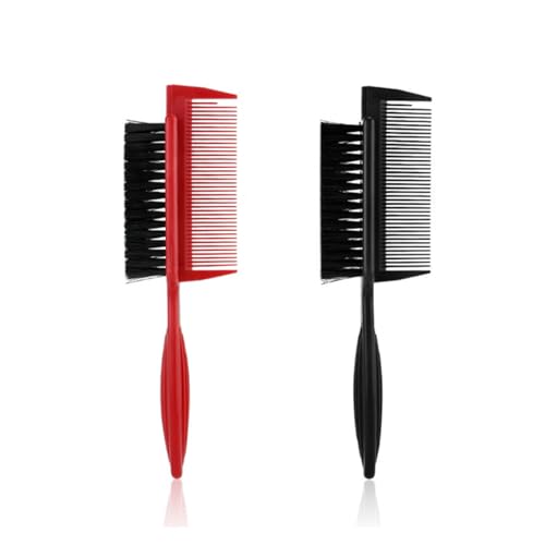 2pcs Beard Brush | 2-in-1 Pocket Comb for Men for Beard Grooming, Fine & Coarse Teeth, 6.1 Inches Long, Hair Styling & Moustache Care | Compact Comb, Portable Mens Accessories