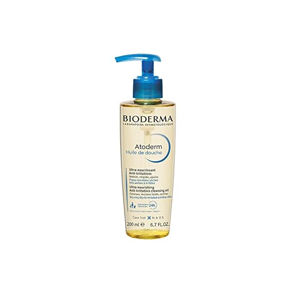 Bioderma - Atoderm - Cleansing Oil For Very Dry Sensitive Skin - Face and Body - Soothes Discomfort - 6.7 Fl Oz (Pack of 1)