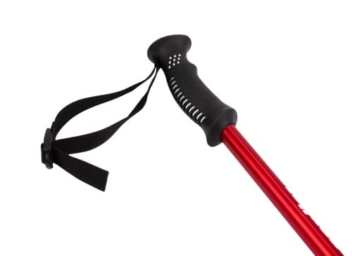 Schneeschuh-Set incl. Teleskop-Stöcke, Gamaschen und Tragetasche, Farbe: schwarz-rot, Aluminium Rahmen, Ratschenbindung Schuhgröße 25"(63x22cm / 68-90kg)