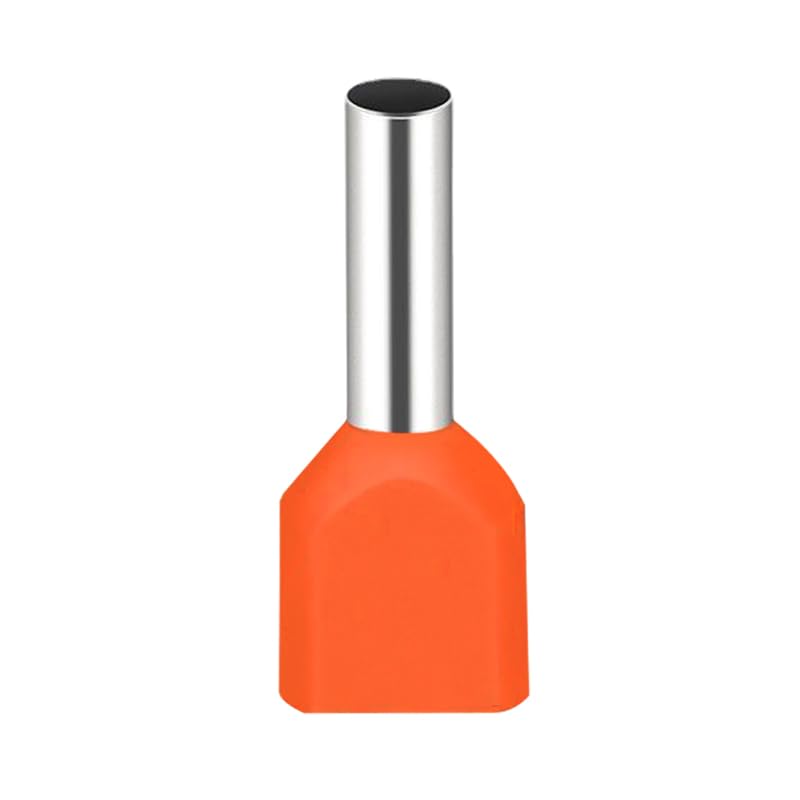JOYELEC 200 pieces TE1508 wire end ferrules 1.5 mm², orange needle-shaped, partially insulated connection terminal, cable end ferrules for wire connection, tin-plated copper