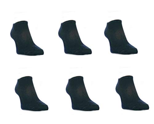 Price comparison product image 6 pairs of Mens Trainer Socks / Liners Black 6 / 11