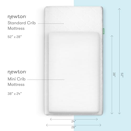 Image of Newton Baby Fitted Mini Crib Sheets (4-Pack) | Organic Muslin Cotton, Breathable & Soft Baby Sheets, Washable Baby Mattress Sheets, Fits Mini Crib Mattresses 24 inch x 38 inch, Plain White