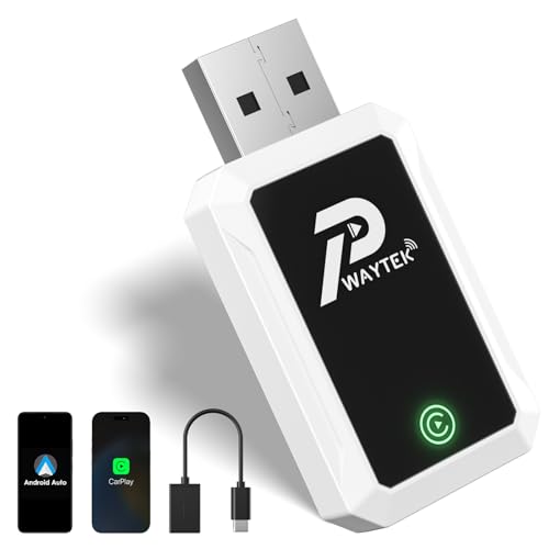 2-in-1 Wireless CarPlay & Android Auto Wireless Adapter, Fast 5GHz WiFi & Bluetooth for iPhone/iOS...