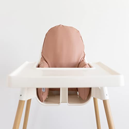 Image of Yeah Baby Goods WIPEABLE Vegan Leather Cushion Cover Compatible for The IKEA ANTILOP Highchair (Terracotta-Cover and Cushion Insert)