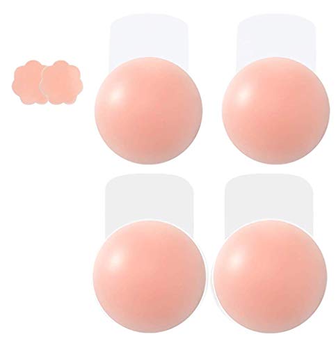 Preisvergleich Produktbild BDSMAGE Damen Nipple Cover Silikon-Gel Brustaufkleber Nippelabdeckung Büstenhalter self Adhesive Push up [wiederverwendbar], 1 Paar Blume, Cup A-D