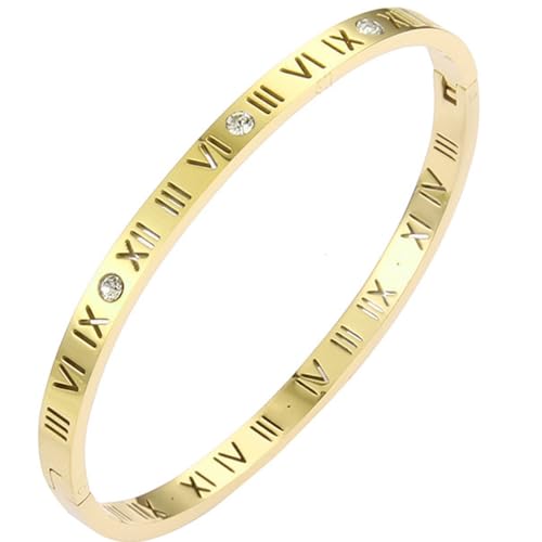 Pulsera abierta con números romanos y circonios Jude Jewelers miniatura 1