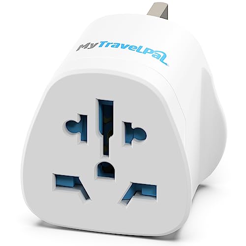 MyTravelPal World To UK Plug Adapter | Universal Travel Adaptor With 10A Fuse | British Safety Standards | Accepts US Europe Australia China Plugs For Use in UK (1 Pack)