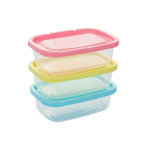 GRIRIW 4 piezas Contenedor Hermético de Plástico Rectangular para Alimentos para Microondas y Refrigerador para Almuerzos y Color Aleatorio Color Aleatorio