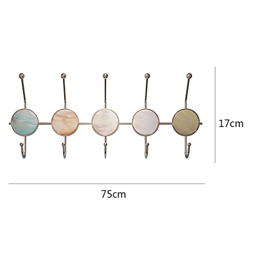 Perchero de Metal con 5 Ganchos Dobles Perchero montado en la Pared, (10 Ganchos) Perchero Soporte de Pared para Monedero Ropa Chaqueta Mochila Entrada