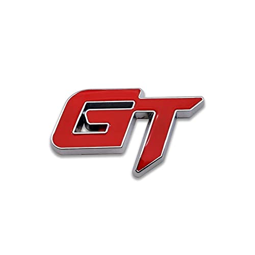 Image of Emblems for Car & Bike Metal Lo.go and Grill Me.tal Lo.go, Auto Accessories for Car Emblem 3D Badge Auto Racing Sport Sticker Grand Tourer Decal. (GT Chrome RED Logo)