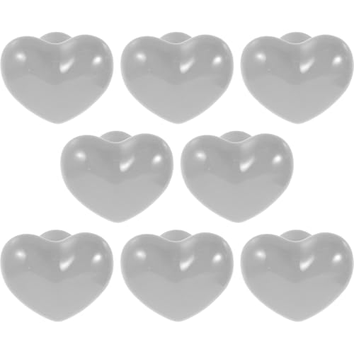 FUTUREORYY 8個 ハート型セラミックキャビネットノブ 小型で滑らか 引き出しやクローゼット用取っ手 で軽量 簡単取付け 部屋や家具装飾に
