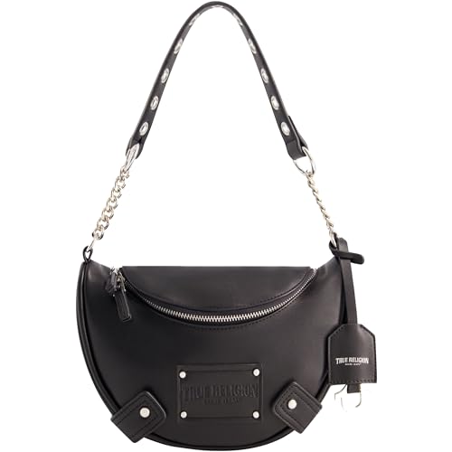 Image of True Religion Women's Shoulder Bag Purse, Faux Suede Hobo Handbag with Chain Handle