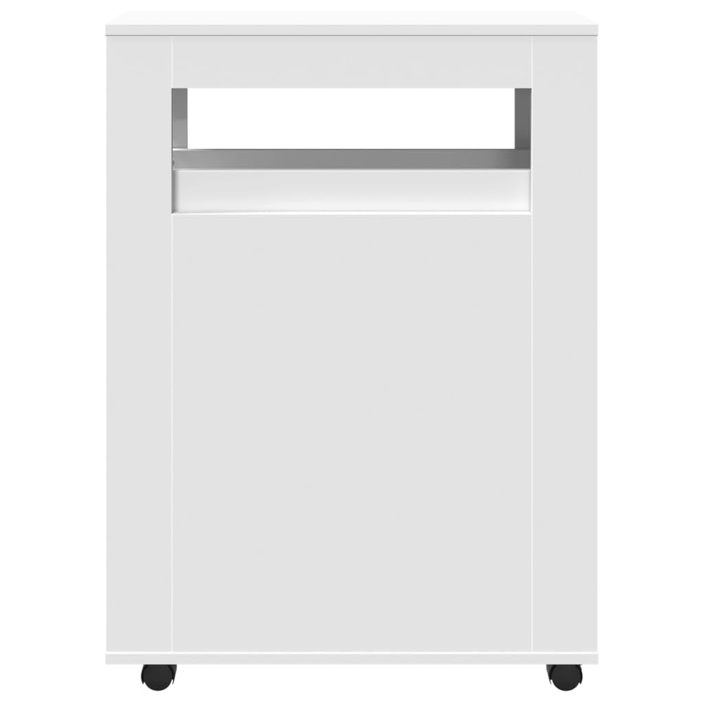 vidaXL Mobile da Bagno Stretto con Ruote Bianco in Truciolato