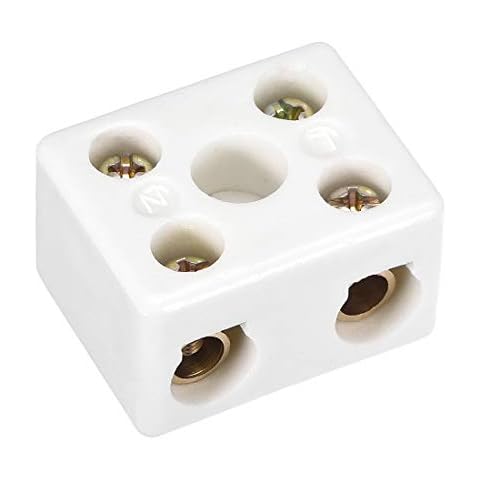 sourcing map 2 Way Ceramics Terminal Blocks Cover