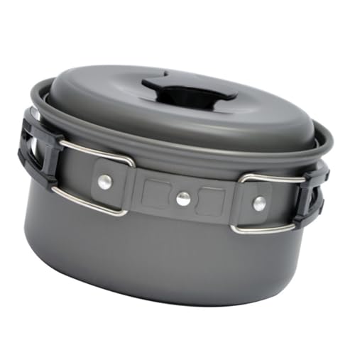 BCOATH 1Pc Folding Camping Pot Lightweight Cooking Pot for Hiking Outdoor Adventures Easy to Clean Convenient Storage Essential Camping Cooking Gear for One Person