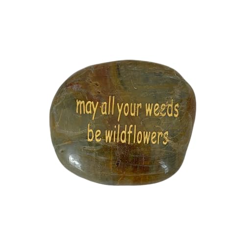 Garden Artisans May All Your Weeds be Wildflowers - Polished River Rock Word Stone
