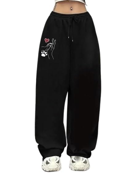 Women's Graphic Elastic Waist Drawstring Pants | Comfortable Casual Wear-image-19