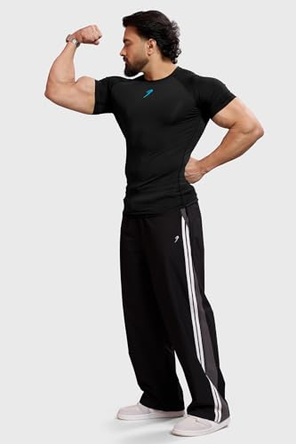 Image of FUAARK Men's Half Sleeve Compression T-Shirt - Athletic Base Layer for Fitness