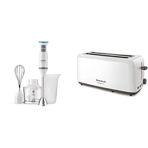 Bapi 1000 Rocket Plus Inox - Batidora De Mano 1200W - Taurus En Oferta Taurus Bapi 1000 Rocket Plus Inox Batidora De Mano, W, Plástico + Mytoast Duplo-Tostadora (1450 W, Tres Funciones, Iluminación Led) 0 Decibeles, 2 Ranuras Extra Largas, Plástico, Color Blanco