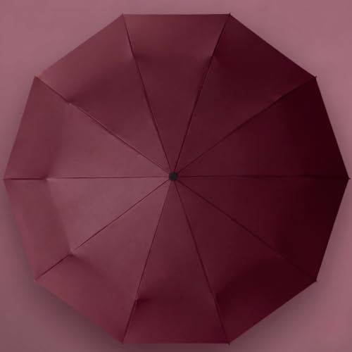Image of STAR WORK Small Wooden Handle Compact UV Protection Umbrella, Automatic Open Hook Handle Stick Golf Umbrellas for Rain, Sun & Wind Protection.