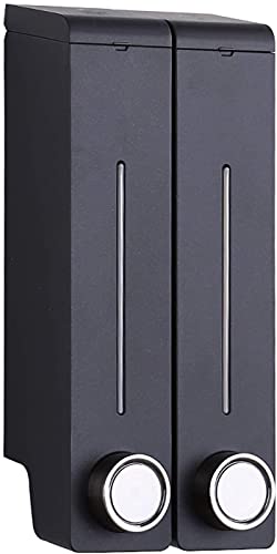 FGDFGDG Dispensador de jabón Doble, dispensador de jabón de Pared de 600 ml, detergente de lavandería para hoteles para Uso doméstico, dispensador, dispensadores de jabón Manual,Negro Cover