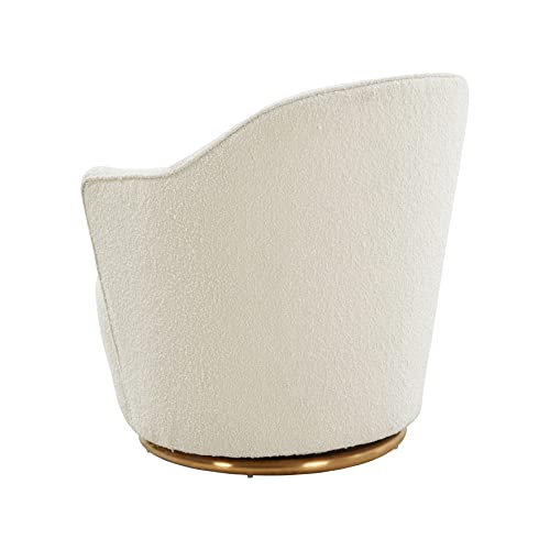 Sillón giratorio Bouclé crema miniatura 4
