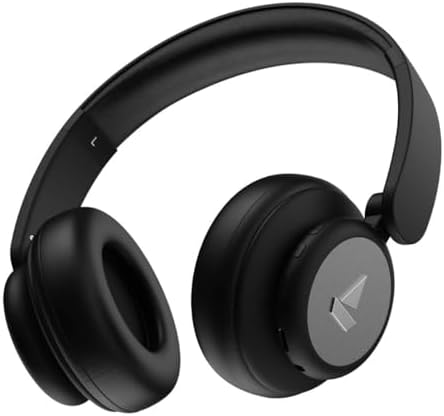 boAt Rockerz 450, 15 HRS Battery, 40mm Drivers, Padded Ear Cushions, Integrated Controls, Dual Modes, On Ear Bluetooth Headphones, Wireless Headphone with Mic (Luscious Black)