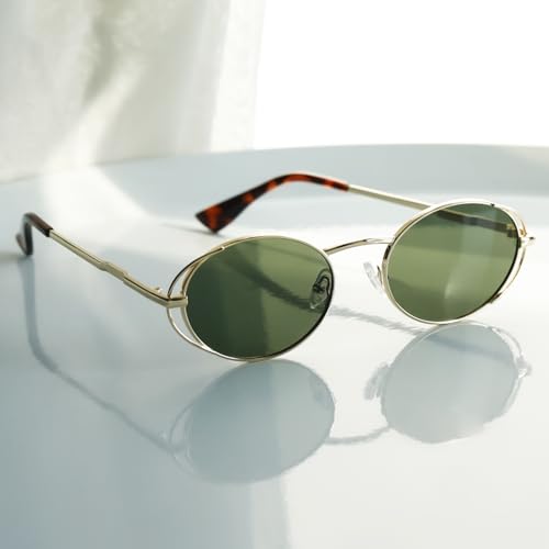 Retro Oval Sunglasses for Women Men Trendy Classic Shades Metal Frame Sun Glasses lentes de sol para mujer2