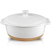HVH Ceramic Casserole Dish with Lid Oven Safe, 2 Quart Round Casserole Dish Set, 9 Inches Round B...