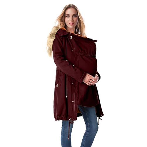 Generic - Veste d'hiver pour femme enceinte - Veste de maternité - Manteau en coton 3 en 1 - Parka avec capuche et poches - Longue bouffante - Vestes en coton imperméable 2025