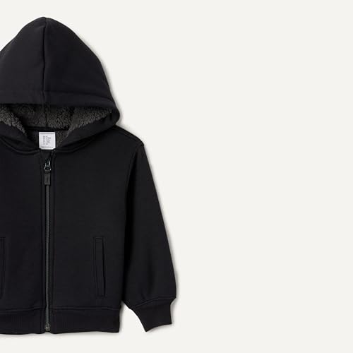 Sweatshirt à capuche doublé sherpa pour garçon avec fermeture éclair