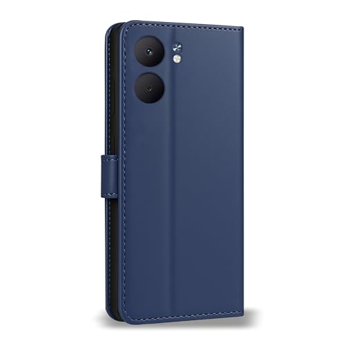 Image of AIBEX Shock Proof Flip Compatible for Oppo A5X 5G Flip Cover Leather Finish | Inside TPU with Card Pockets | Wallet Stand | Complete Protection Flip Case - Blue