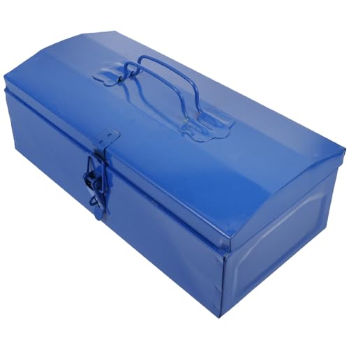 UKCOCO Caja De Herramientas De Metal Azul Caja De Herramientas De Chapa De Hierro Con Cerradura Contenedor De Almacenamiento De Mano Caja De Herramientas De Hardware Para El Hogar Con
