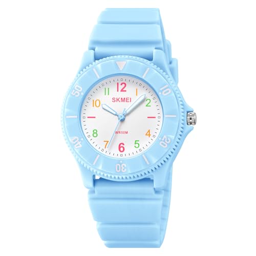 CARLIEN Unisex Sports Minimalist Easy Reader Big Face 50M Waterproof Cute Colorful Quartz Watches for Women Men Arabic Numerals 3-Hand Analog Soft TPU Strap Wristwatches