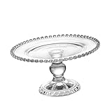 NOLITOY Bandeja de Fruta de Cristal Redonda Estilo Europeo para Almacenamiento Multifuncional Soporte para Dulces y Aperitivos Plato Reutilizable para Hogar y Oficina