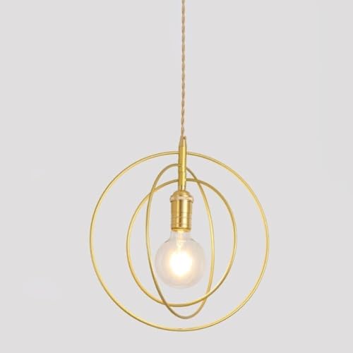 Lustre suspension vintage avec abat-jour anneau noir E27 pour salon et chambre