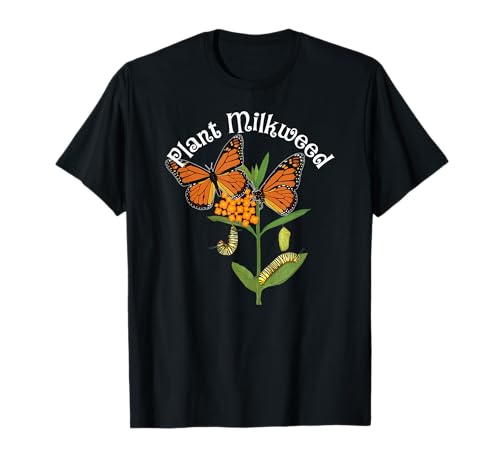 Plant Milkweed T-Shirt Monarch Butterfly Tee Caterpillar Tee T-Shirt