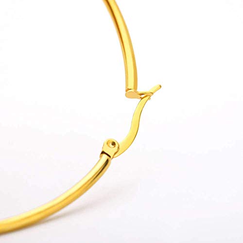 Custom Name Hoop Earrings For Women 18K Gold Plated Stainless Steel Customized Round Earring Personalized Ear Jewelry Birthday Gift (1.2 Inch 1.8 Inch 2.5 Inch)4