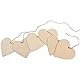 Kurtzy 25-er Pack Holzherzen mit 10m Jute Schnur - 10x10cm Streudeko Set Holz Herzen Unbehandelt mit Loch zum Beschriften - Holzherz Deko für Hochzeit, Party, Jubiläum, Geschenkanhänger, zum Basteln