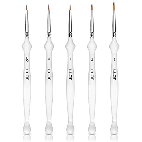 WLOT Paint Brush Set Fine Detail Brush Set Miniature Professional Artist Brushes Ideal for Acrylic, Watercolor, Miniature, Model, Nail Face Durable and dimensionally Stable with Ergonomic Star Handle Cover