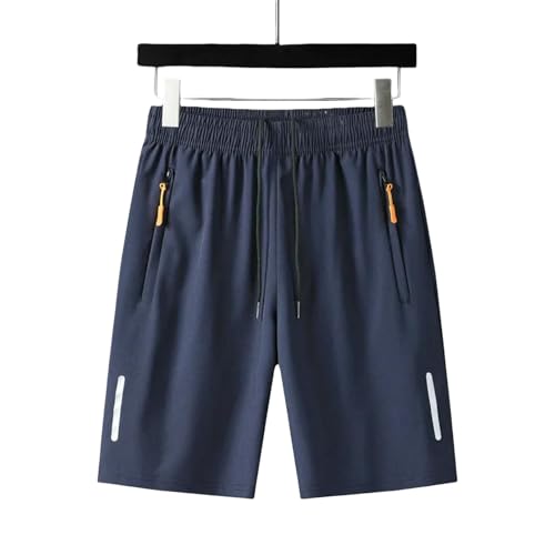 JGDSDMJG Pantalones Cortos Deportivos De Verano para Hombre, Transpirables, Secado Rápido Y Seda Helada, Ajustados, Cintura Alta, Correr-azul-7xl