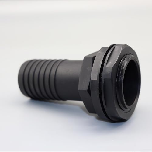 Adaptador de desbordamiento de tanque de agua 34 conector de rosca macho para tope de agua, adecuado para lluvia para recolección de agua y uso en jardín, hecho de plástico PP